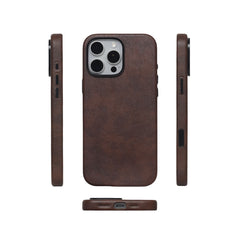 Retro Crazy Horse Leather MagSafe Phone Case for iPhone