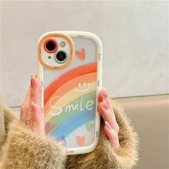 Cute Rainbow Love Heart Smile Phone Case for iPhone