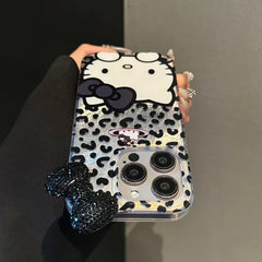 Hello Kitty Leopard Print Diamond Bow Case for iPhone