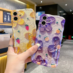 Purple Glitter Floral Case for iPhone