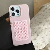 Suction Cup Litchi Pattern Phone Case for iPhone