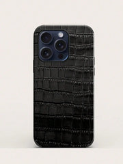 Black Crocodile Pattern Leather Phone Case