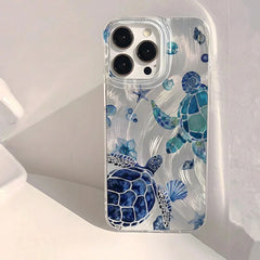 "Summer Turtle Pattern Chiffon Texture Case for iPhone