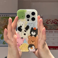 Fun Cute Graffiti Cartoon Animal Phone Case for iPhone