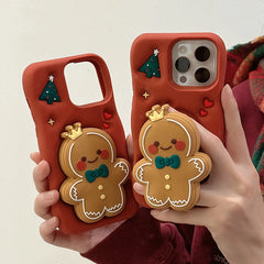 Red Christmas Gingerbread Man Phone Case for iPhone
