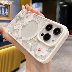 Clear Floral Magsafe Case