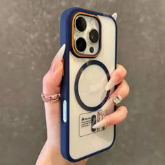 Magnetic Shockproof Clear Case with Color Bumper for iPhone