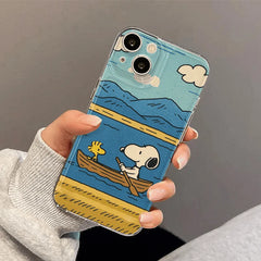 Snoopy Rowing Clear Phone Case