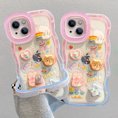 Bracelet Chain Holder Case For iPhone 3D Rainbow Love Stand Cover