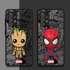 Marvel Cartoon Groot & Spider-Man Phone Case for Samsung Galaxy