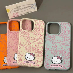 Hello Kitty & Kuromi Y2K Leather Case for iPhone