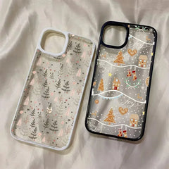 Cute Christmas Tree & Gingerbread Phone Case for iPhone