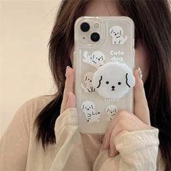 Cute Dog Grip Holder Phone Case