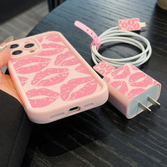 Colorful Heart Pattern Pink Phone Case