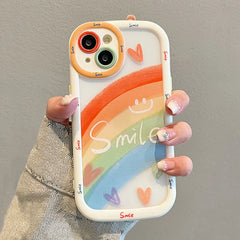 Cute Rainbow Love Heart Smile Phone Case for iPhone