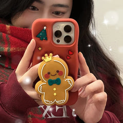 Red Christmas Gingerbread Man Phone Case for iPhone