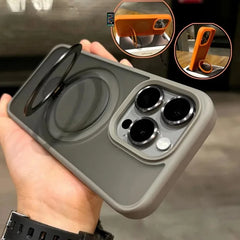 Matte Magnetic Case with Ring for iPhone