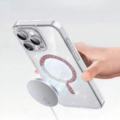 Transparent Magnetic Glitter Phone Case