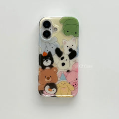 Fun Cute Graffiti Cartoon Animal Phone Case for iPhone