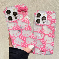 Hello Kitty Bow Full Screen Laser Case for iPhone