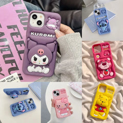 Kuromi Kitty Stitch Silicone iPhone Case