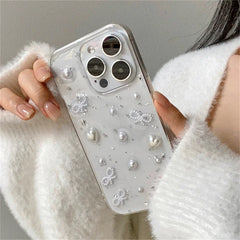 3D Pearl Bow Case for iPhone