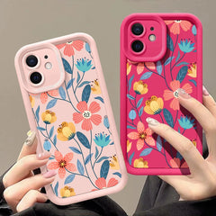 Colorful Flowers Silicone Case for iPhone