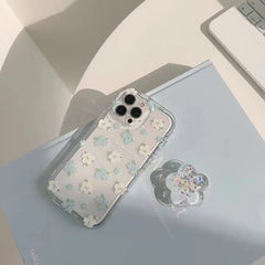 Quicksand Flower TPU Phone Case with Grip Holder