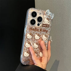 Hello Kitty Leopard Print Strap Phone Case for iPhone