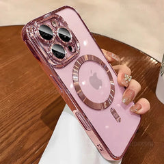 Pink Magnetic Clear Case for iPhone