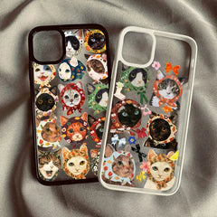 Colorful Cat Clear Phone Case for iPhone