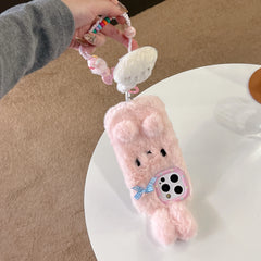 3D Rabbit Plush Winter Case for iPhone