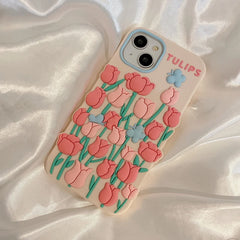 Tulip Butterfly Silicone Phone Case