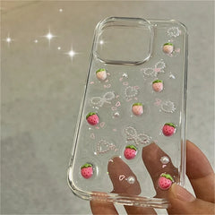 Strawberry Glitter Phone Case for iPhone