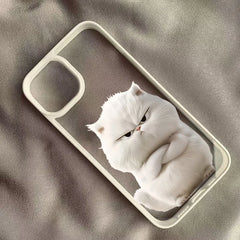 Funny Cool Cat Clear Shockproof TPU Case for iPhone – Slim Animal Design
