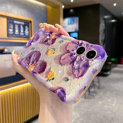 Purple Glitter Floral Case for iPhone