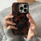 Retro Amber Leopard Print Phone Case for iPhone