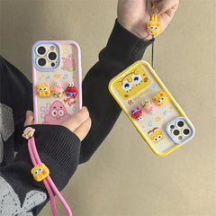 3D SpongeBob & Patrick Case with Strap for iPhone
