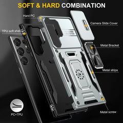 Slide Camera Protector Ring Armor Case for Samsung Galaxy