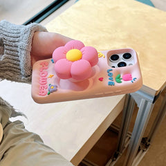 3D Floral Case with Stand for iPhone