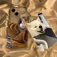 Cute Puppy & Kitty Couple Phone Case for iPhone