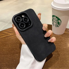 Matte Leather Silicone Case for iPhone