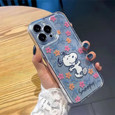 Black Flower Snoopy Phone Case
