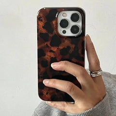 Retro Amber Leopard Print Phone Case for iPhone