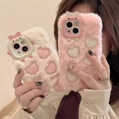 Pink Plush Monster Lens Case for iPhone