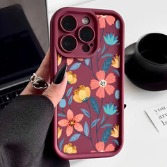 Colorful Flowers Silicone Case for iPhone