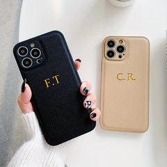 Custom Name Leather Case for iPhone