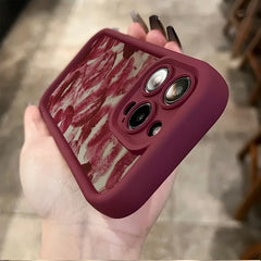Wine Red Lip Print Phone Case for iPhone