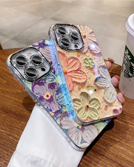 Floral Glitter Laser Phone Case