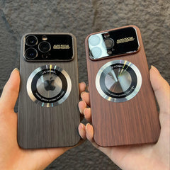 Wood Grain Magnetic Case with Camera Protection